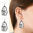 Halloween Ghost Earrings for Women Wood Ghost with Flower Book Earrings