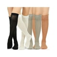 thumbnail image 4 of Teehee Women's Fashion Cotton Over The Knee Socks - 4 Pairs Pack (Pointelle), 4 of 4