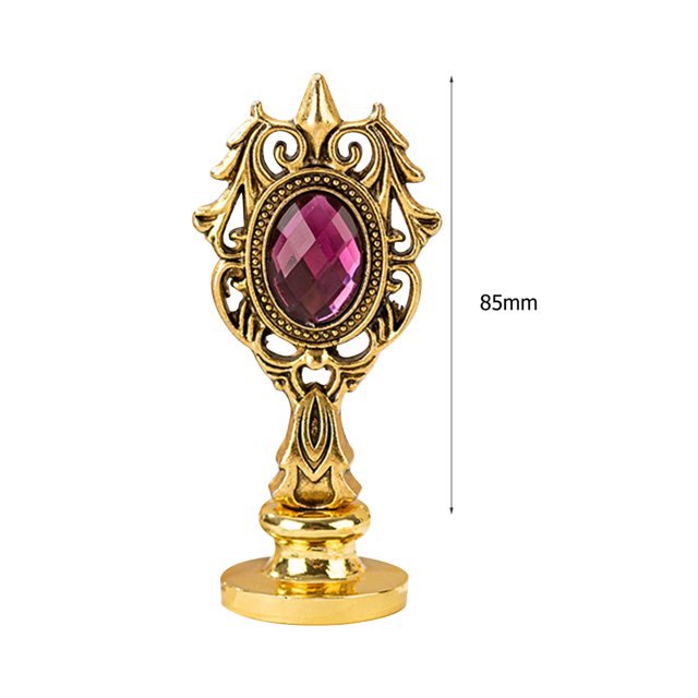 Manija de sello de columna romana de Metal ornamental Likrtyny para invitaciones de boda oro púrpura 8,5 cm