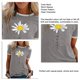 thumbnail image 4 of Camiseta de Mujer Cuello Redondo Manga Corta Cómoda Camiseta Transpirable para Fiesta Oficina Gris Claro M, 4 of 5