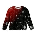 thumbnail image 4 of Girls Long Sleeve Pullover Top with Festive Tree and Gift Print Crewneck Casual Comfortable Soft Shirt for Holiday Wear, 4 of 4