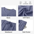 thumbnail image 6 of Weekease Two Piece Pajama Sets for Women V Neck Button up Tops Drawstring Pants Casual Lounge Set with Pockets, 6 of 8