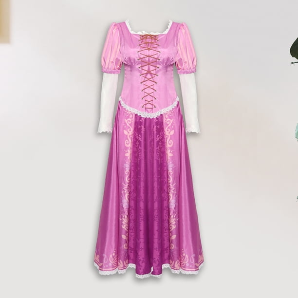 Disfraz Premium Disfraz de princesa con mangas abullonadas, vestido de manga larga, disfraz de fiesta de carnaval Ygjytge Púrpura*mujer T S para Niña