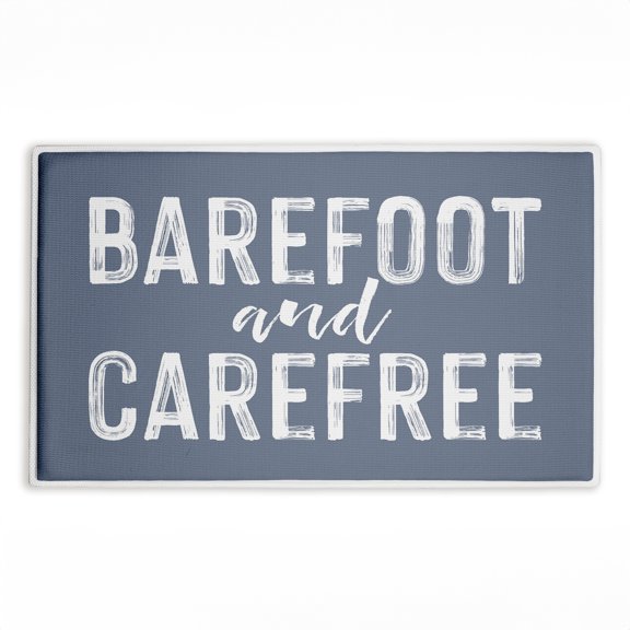 Stupell Industries Barefoot and Carefree Summertime Printed Plush Bath Mat and Bath Rug, design by Lettered and Lined, 18"x30"