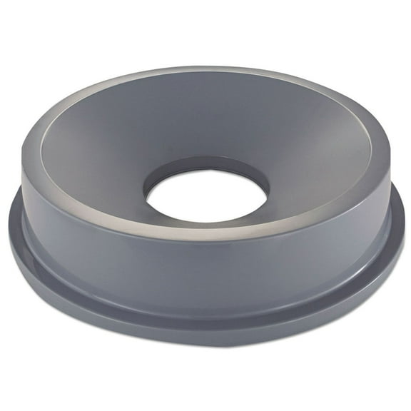 Rubbermaid Commercial Round Brute Funnel Top Receptacle 22 3/8 x 5 Gray 3543GRA