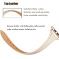 thumbnail image 2 of WFEAGL Leather Band Compatible Apple Watch Band 42mm 44mm 45mm Ivory/Gold, 2 of 4