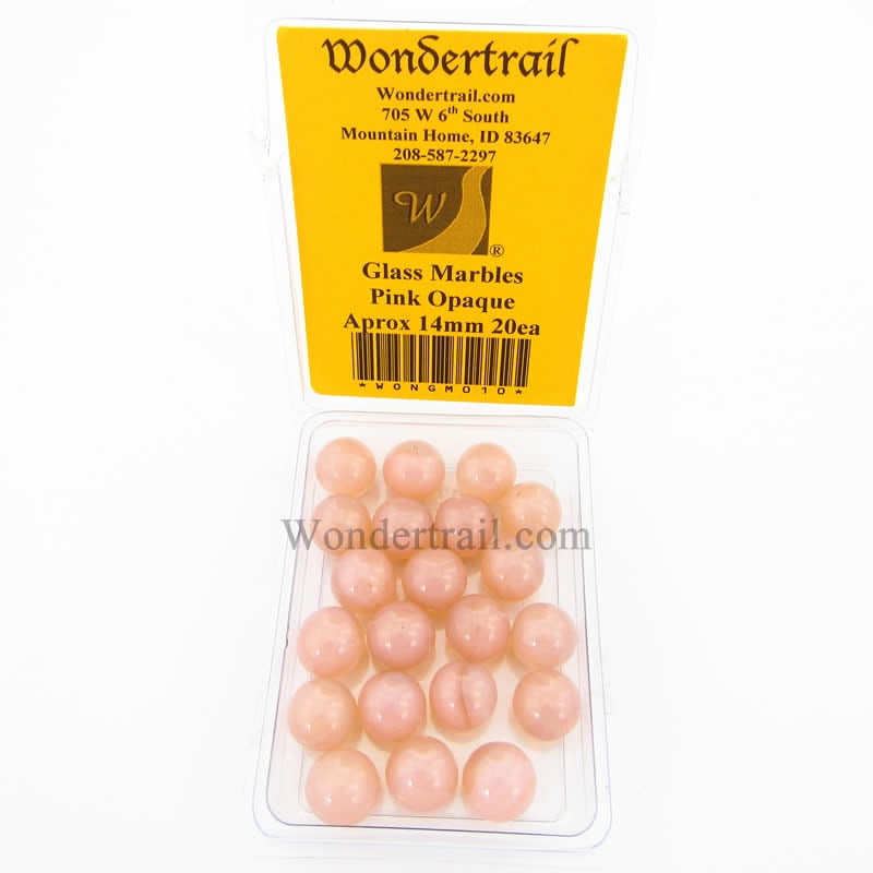 Pink Opaque 14mm Glass Marbles Pack of 20 Wondertrail