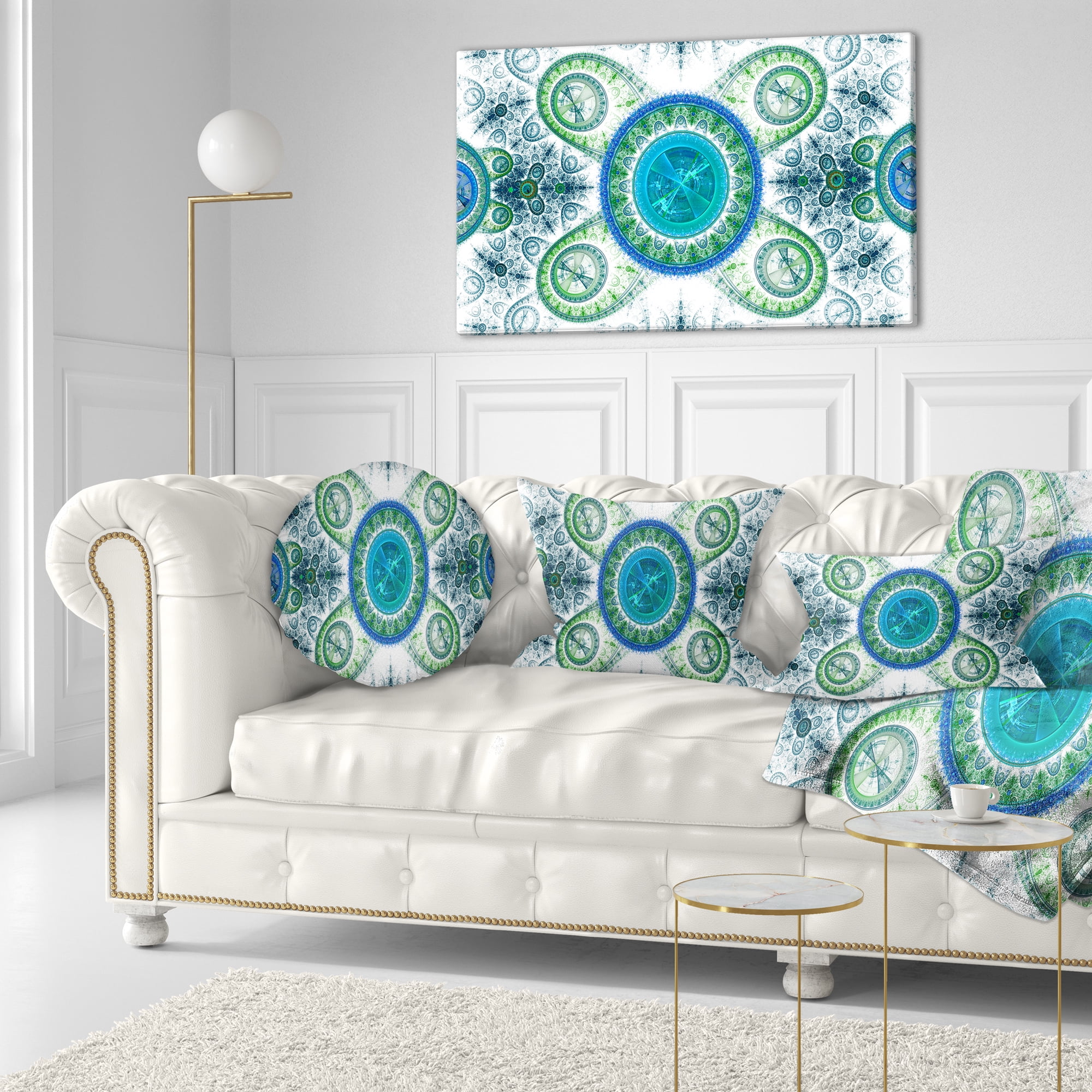 Designart Blue Psychedelic Relaxing Art - Abstract Throw Pillow - 12x20