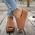 thumbnail image 4 of Mepaouo Summer Sandals for Women 2025 Platform Wedge Slides Arch Support Casual Walking Shoes Brown 8.5, 4 of 8