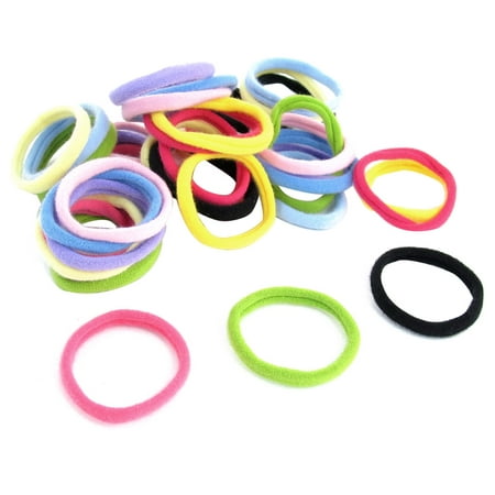 40 x Lady Assorted Colors Stretchy Thin Hair Tie Band Ponytail