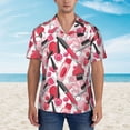 thumbnail image 4 of Balery Makeup Print Men's Hawaiian Shirts Short Sleeve Beach Shirt Relaxed Fit Vacation Button Down Shirts-, 4 of 9