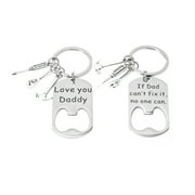 2pcs Llaveros De Hombre Gifts For Funny Fathers Day Birthday Gifts Stainless Steel Opener Key Chains Unique Cool Gadgets