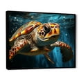 thumbnail image 2 of Designart "Turtle Serenity Depicted Abstractly I" Animals Turtle Floater Framed Wall Art Prints, 2 of 5