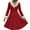 Deep Red, variant on Women's Casual V-neck Christmas Print Plush Long-Sleeve Casual Dress for Holiday and Everyday Wear, Soft Women's Winter Dress with Festive Design,Hot Pink,M