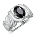 thumbnail image 4 of RYLOS Rings for Women 14K White Gold Ring Solitaire 9X7MM Oval Gemstone with Satin Finish Band October Onyx Jewelry Size 10, 4 of 8