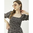 thumbnail image 4 of Moomaya Printed Viscose Rayon Summer Dress, Square Neck Smocked Long Dress, 4 of 8