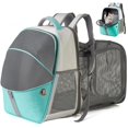 thumbnail image 1 of ELLONI Cat Backpack Expandable - Pet Carrier Backpack - Cat Carrier Backpack Expandable Durable Breathable Mesh, Pet?ackpack Carrier for Small Dogs, Escape Proof Leash, Up to 16lbs, Mint, 1 of 1