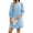 Sky blue, variant on Solid Color Women 3/4 Sleeve Button Down Elegant Lady Dress