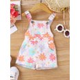 thumbnail image 2 of Bagilaanoe Toddler Baby Girl Summer Overalls Shorts Sleeveless Floral Print Romper Suspender Jumpsuit 6M 12M 18M 24M 3T 4T Kids Short Pants Summer Clothes, 2 of 8