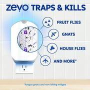Zevo Flying Insect Indoor Fly Trap Full Size: Easy, Mess-Free Solution - Light Trap Catches & Kills House Flies, Fruit Flies, Gnats, More (1 Plug in Device & 3 Cartridges)