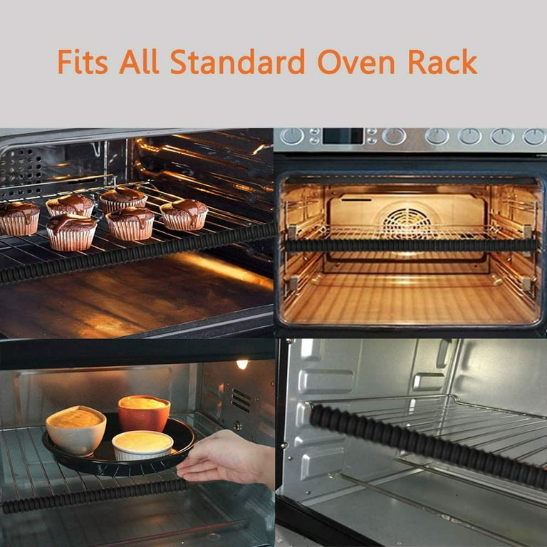 Silicone Oven Rack Guards 6 Pack,Oven Rack Guard Cover,14 Inch(Black)