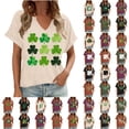 thumbnail image 2 of ShiShine St Patricks Day T Shirt for Women V Neck Short Sleeve Loose Fit Casual Top with Holiday Print, 2 of 5