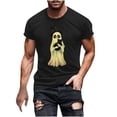 thumbnail image 2 of Blusas y camisas de manga corta y cuello redondo para hombre. Blusas/camisetas de manga corta con cuello redondo y estampado de Halloween para hombre. Blusa para hombre., 2 of 5