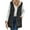 Black, variant on comerut Women Fall Winter Reversible Vest Coat Hooded Sleeveless Fleece Lining Jacket Solid Color Mid-length Waistcoat Long Warm Outerwear