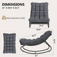 thumbnail image 2 of Outdoor Lounge Chairs, Papasan Rocking Chair, Oversized Egg Chair with Adjustable Tilt & Removable Cushion, 450 Lbs Capacity Rust-Proof Steel Frame for Patio, Porch, Poolside, Gray, 2 of 8