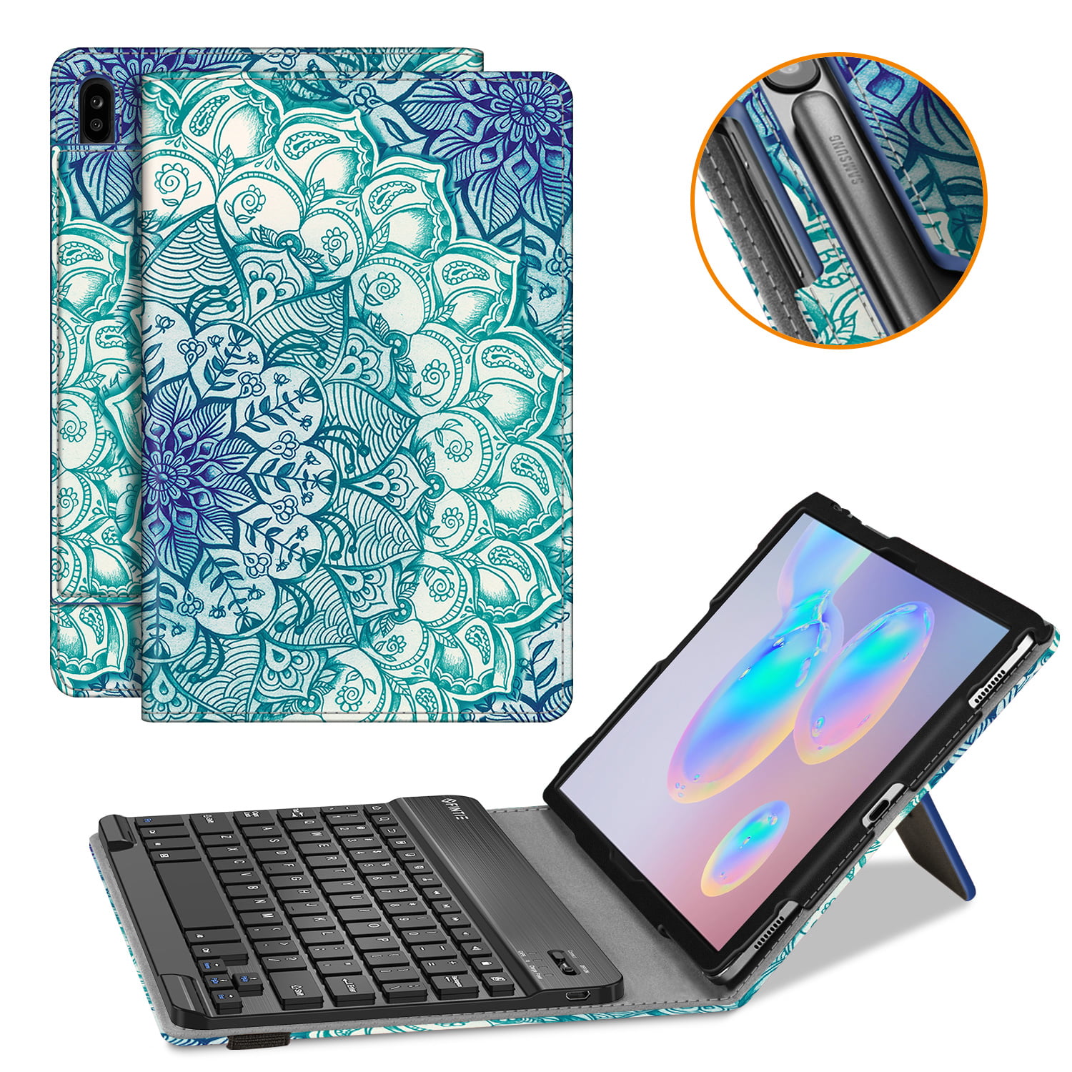 Model SM-T860/T865/T867 , Black Folio Stand Cover with Removable Wireless Bluetooth Keyboard Patented S Pen Slot Design Fintie Keyboard Case for Samsung Galaxy Tab S6 10.5 2019 