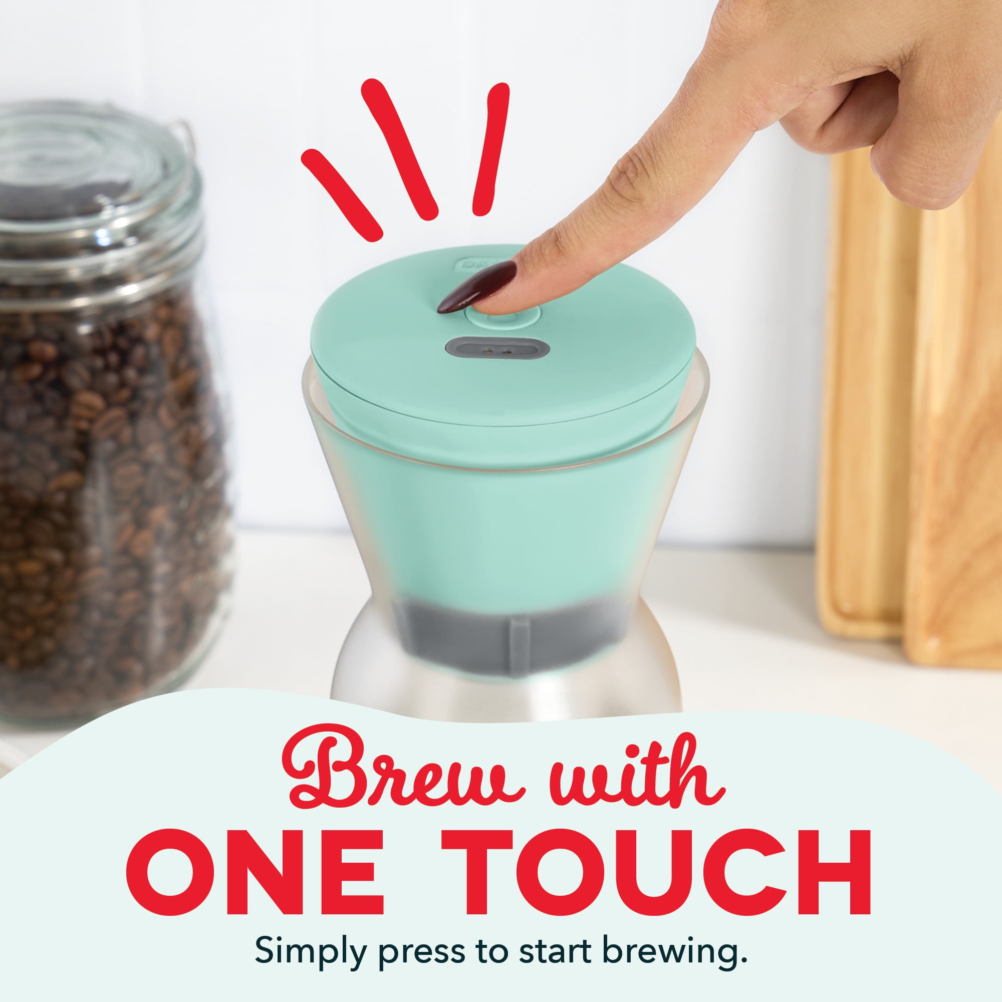 Dash Brew2Go™ Portable Cold Brew System, Makes 1.5 Cups Coffee, Aqua