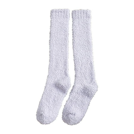 

Women Socks Winter Coral Middle Tube Sleeping Home Solid Calf Socks for Women