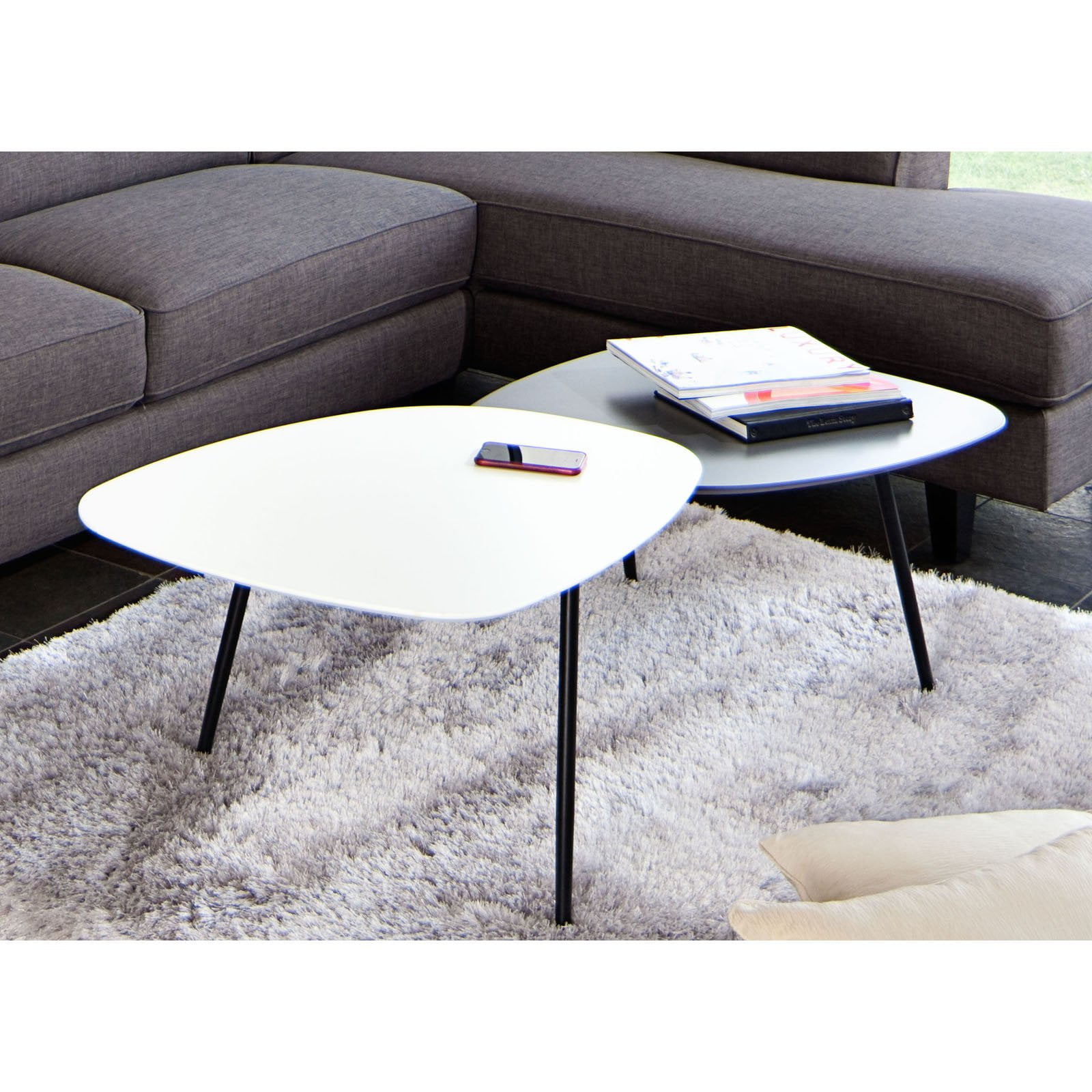 Diamond Sofa Bistro TwoTier Cocktail Table White/Grey