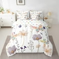 thumbnail image 2 of Twin Watercolor Flower Bedding Set 7 Piece For Women,Plum Beige Floral Butterfly Comforter Set Teens Adult Bedroom,Rustic Farmhouse Bed In A Bag Branches Pastoral Bed Cover, 2 of 5