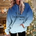 thumbnail image 2 of DDAPJ pyju Graphic Hoodies for Women Yes I'm Still Freezing Letter Printed Hooded Sweatshirt Oversized Drop Shoulder Hoodie Loose Casual Sweatshirts with Kangaroo Pocket Back to College Sale Blue L, 2 of 5