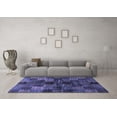 thumbnail image 3 of Ahgly Company Machine Washable Indoor Rectangle Checkered Blue Modern Area Rugs, 7' x 9', 3 of 4