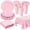Pink, variant on 176-Piece Pink Party Supplies Set - Disposable Scalloped Edge Plates, Cutlery, Napkins & Tablecloth, Light Pink Baby Shower Decorations, Serves 25 Guests, Dinner & Dessert Plates Included