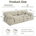 thumbnail image 4 of Magic Home 69.3" Modular Sectional Sofa, Modern Flannel Fabric Deep Seat U-Shaped Cloud Couches Beige Couch for Living Room, Apartment, Office, 2-Seat, Beige, 4 of 10