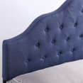 thumbnail image 4 of Hodedah King Size Upholstered Tufted Rounded Headboard in Blue, 4 of 7