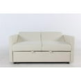 thumbnail image 3 of Bowery Hill Contemporary Microfiber Sleeper Sofa In Cream Finish, 3 of 18