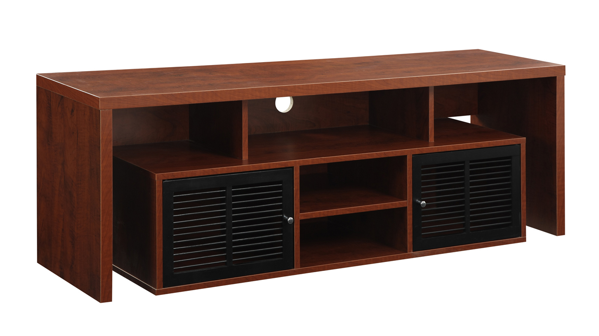 Convenience Concepts Lexington 65 inch TV Stand with Storage Cabinets and Shelves, Cherry - image 3 of 4
