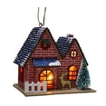 thumbnail image 2 of QuickGo Christmas Village House Decoration, Light Up Winter Snow Scene Mini House Figurine, Rustic Holiday Tabletop Ornament for Xmas Home Decor, 2 of 4