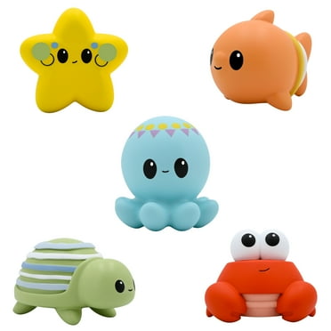 Hopscotch Lane Light up Bath Floats - 5 Count Sea Creature Toys, Children Ages 6  Months