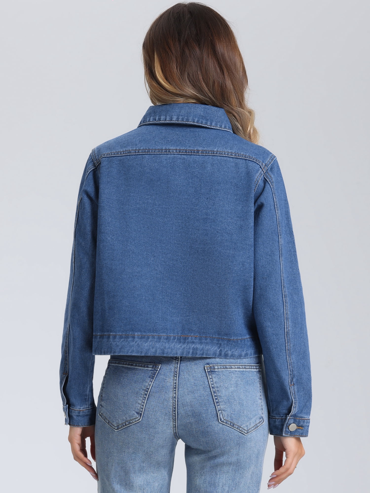 DARING DIVA Women's Vintage Casual Classic Denim Jacket XS Blue