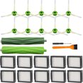 thumbnail image 1 of Pack de 21 piezas de repuesto para iRobot Roomba I&E series i7 i7+ i3 i3+ i4 i4+ i6 i6+ i8 i8+/Plus E5 E6 E7 robot aspirador, 1 juego de brocas en caucho multisuperficies, 10 paquetes de filtros, 10 paquetes de brocas laterales Vhermosa D1-CHB-0332, 1 of 5