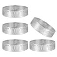 thumbnail image 1 of 5 pcs Circular Porous Tart Ring Bottom Tower Pie Cake Mould Baking ToolsHeat-Resistant Perforated Cake Mousse Ring, 8cm, 1 of 5