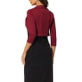 thumbnail image 3 of INSPIRE CHIC Boléros pour Femmes Boléros à Col pour Robe L Rouge Foncé, 3 of 5
