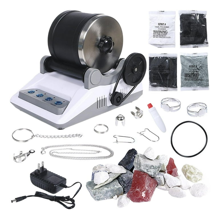 Willkey Professional Rock Tumbler Kit Rock Polisher for Kids and Adults  Electronic Rock Tumbler Kit with Polishing Machine Polishing Grits Roller