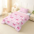 thumbnail image 2 of spefrowx Girly Pink Bow Print Twin Comforter Sets for Teens, Kawaii Polka Dot Bedding Set, Pink Reversible, 2 Pieces, 1 Comforter and 1 Pillowcase, 2 of 6