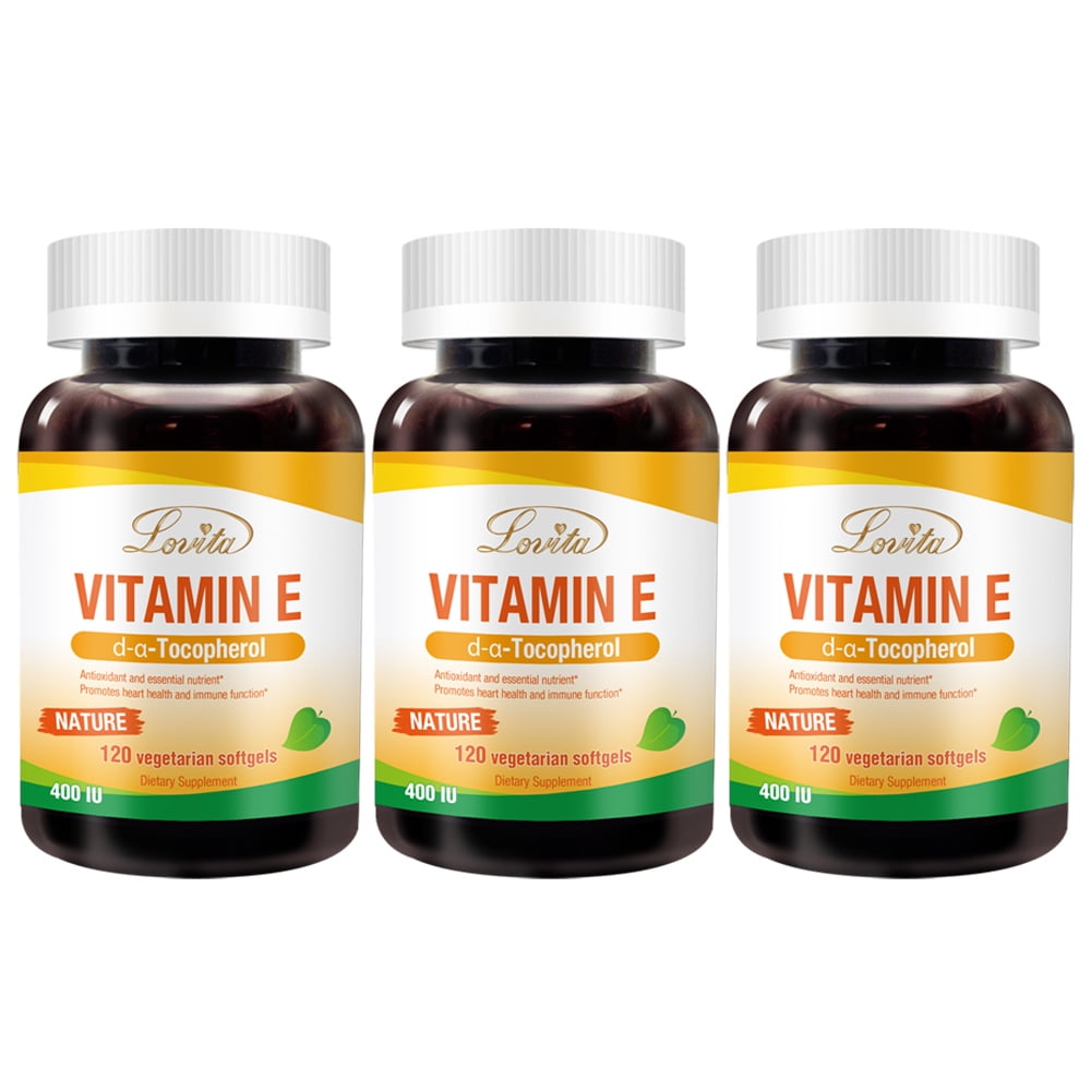 Lovita Vitamin E 400 IU Softgels, Natural Vitamin E 268 mg (as D Alpha